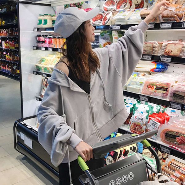 women's hoodies & sweatshirts hoodie waitmore hooded sweater spring and autumn thin loose korean version lazy style bf super fire cec c, Black
women's hoodies & sweatshirts hoodie waitmore hooded sweater spring and autumn thin loose korean version lazy style bf super fire cec c, Black