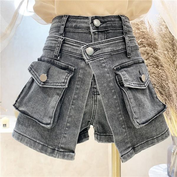 women's jeans niche design clothing summer 2021 sense fake two pieces denim shorts loose a-line pantskirt, Blue
women's jeans niche design clothing summer 2021 sense fake two pieces denim shorts loose a-line pantskirt, Blue