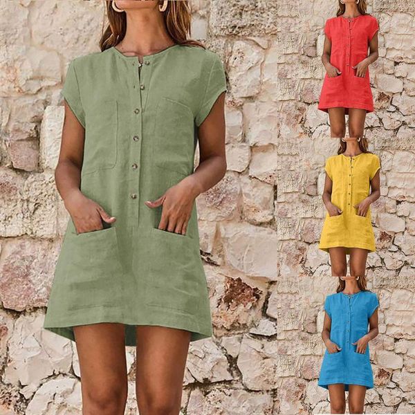 women summer pocket dress button solid beach female short sleeve casual ladies sundress mini vestidos #t3g dresses, Black;gray
women summer pocket dress button solid beach female short sleeve casual ladies sundress mini vestidos #t3g dresses, Black;gray