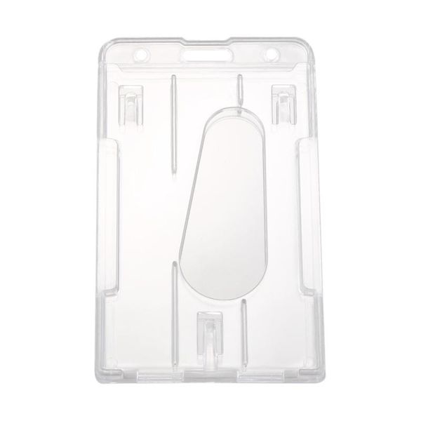 card holders 1x vertical hard plastic badge holder double id multi transparent 10x6cm, Brown;gray
card holders 1x vertical hard plastic badge holder double id multi transparent 10x6cm, Brown;gray
