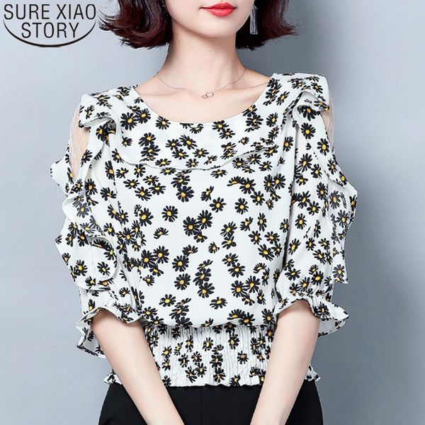 women's blouses & shirts korean chiffon blouse floral print short sleeve office lady hollow out woman's plus size 3xl 10242, White
women's blouses & shirts korean chiffon blouse floral print short sleeve office lady hollow out woman's plus size 3xl 10242, White