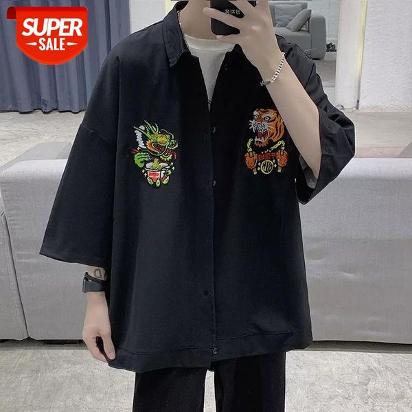 2020 men's embroidered short-sleeved hawaiian shirt chinese style loose short sleeve fashion camisa masculina streetwear #5t1x, White;black
2020 men's embroidered short-sleeved hawaiian shirt chinese style loose short sleeve fashion camisa masculina streetwear #5t1x, White;black