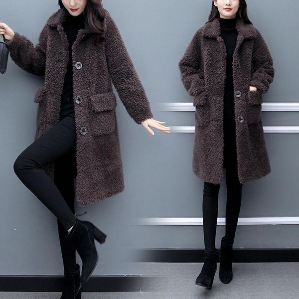 women's jackets women faux fur coat thick warm oversized outerwear overcoat lambswool jacket, Black;brown 
women's jackets women faux fur coat thick warm oversized outerwear overcoat lambswool jacket, Black;brown