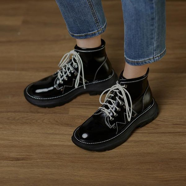 boots eshtonshero leather women lace up fashion round toe med heels black flats mixed color winter shoes size 3-8
boots eshtonshero leather women lace up fashion round toe med heels black flats mixed color winter shoes size 3-8