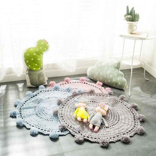 hollow-out pompom kid room decor rug iceland yarn chunky knit hand crochet home mat thick soft diameter 80cm picnic pad carpets
hollow-out pompom kid room decor rug iceland yarn chunky knit hand crochet home mat thick soft diameter 80cm picnic pad carpets