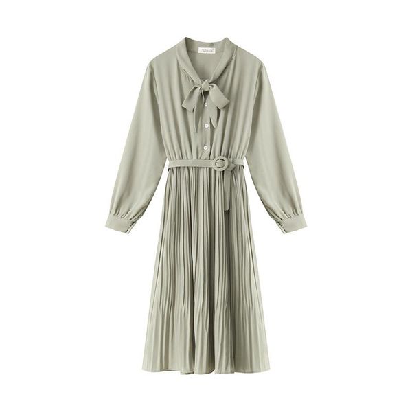 casual dresses women spring korean dress female pleated bow-tied with belt long-sleeve mid-calf vintage autumn, Black;gray
casual dresses women spring korean dress female pleated bow-tied with belt long-sleeve mid-calf vintage autumn, Black;gray