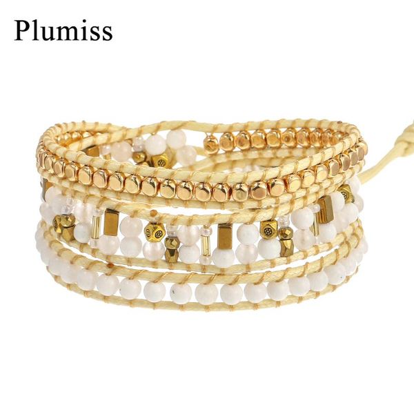 plumiss luxury white jades wrap bracelet for women copper beads middle mix 3row stone beaded bracelets jewelry drop tennis, Golden;silver
plumiss luxury white jades wrap bracelet for women copper beads middle mix 3row stone beaded bracelets jewelry drop tennis, Golden;silver