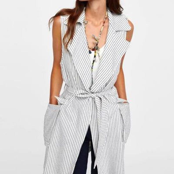women's vests 2021 autumn women england style sleeveless long striped vest, Black;white
women's vests 2021 autumn women england style sleeveless long striped vest, Black;white