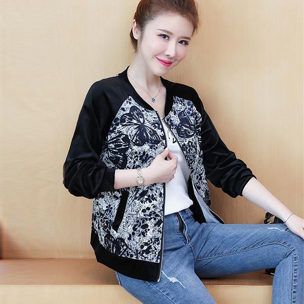 women's jackets 2021 spring autumn fashion printed jacket women coats long sleeve female baseball short plus size 3xl outwear clothes, Black;brown
women's jackets 2021 spring autumn fashion printed jacket women coats long sleeve female baseball short plus size 3xl outwear clothes, Black;brown
