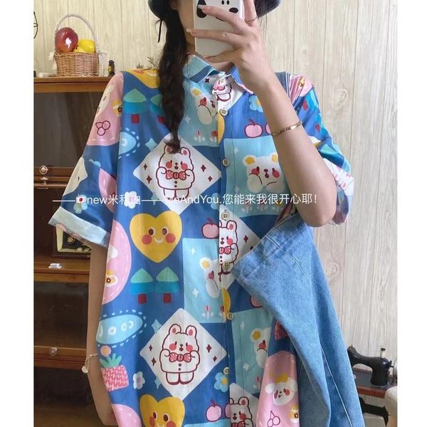women's blouses & shirts houzhou kawaii anime shirt summer harajuku japan style oversize short sleeve cute blouse women streetwear cart, White
women's blouses & shirts houzhou kawaii anime shirt summer harajuku japan style oversize short sleeve cute blouse women streetwear cart, White