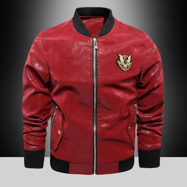 thin men leather jacket round neck slim baseball collar pu leather men motorcycle leather jacket, Black
thin men leather jacket round neck slim baseball collar pu leather men motorcycle leather jacket, Black