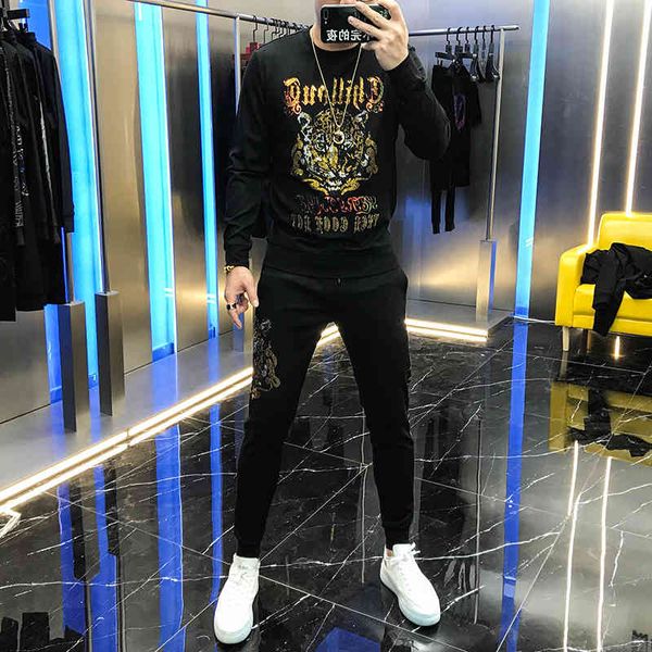 hoodies man sweater heavy tiger industry drill crew pants of two men's garment suit, Black
hoodies man sweater heavy tiger industry drill crew pants of two men's garment suit, Black