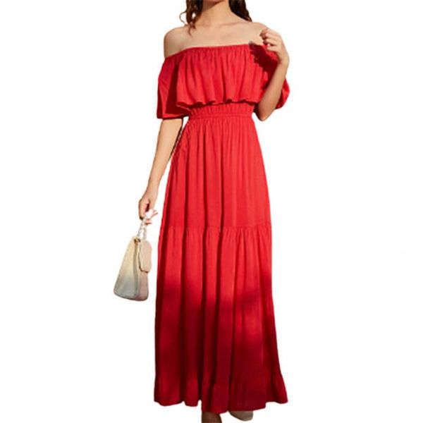 women's swimwear summer dresses women ankle-length dress solid color ruffle off shoulder backless elegant party vestidos, White;black
women's swimwear summer dresses women ankle-length dress solid color ruffle off shoulder backless elegant party vestidos, White;black