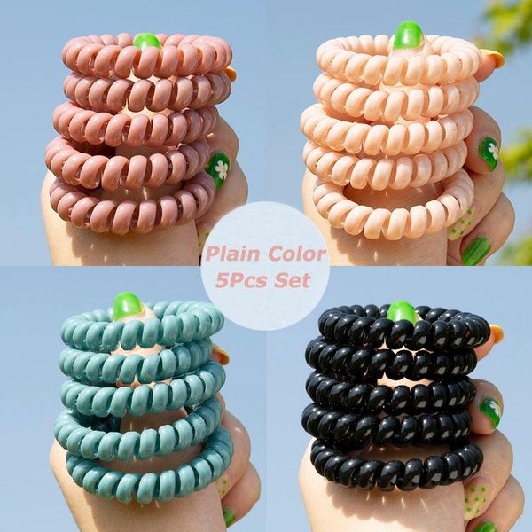 hair accessories 5pcs/set korean telephone wire line tie colorful spiral shape plain color women eastic band
hair accessories 5pcs/set korean telephone wire line tie colorful spiral shape plain color women eastic band