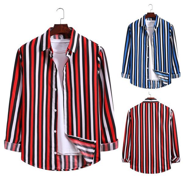 men fashion shirts slim fit wide vertical stripe long sleeve button-down shirt 2021 mens camisas hombre men's casual, White;black
men fashion shirts slim fit wide vertical stripe long sleeve button-down shirt 2021 mens camisas hombre men's casual, White;black