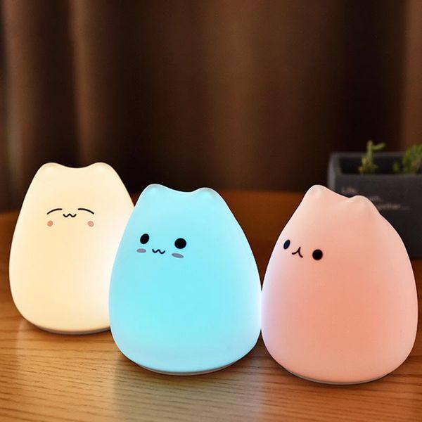 night lights led colorful light animal cat silicone soft cartoon baby child nursery lamp for children gift
night lights led colorful light animal cat silicone soft cartoon baby child nursery lamp for children gift