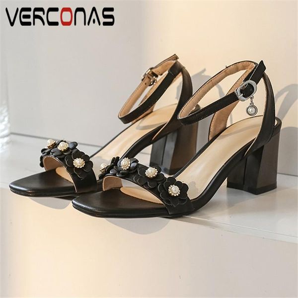 dress shoes verconas fashion women sandals pumps genuine leather summer pearl decoration flower square toe heels woman, Black
dress shoes verconas fashion women sandals pumps genuine leather summer pearl decoration flower square toe heels woman, Black