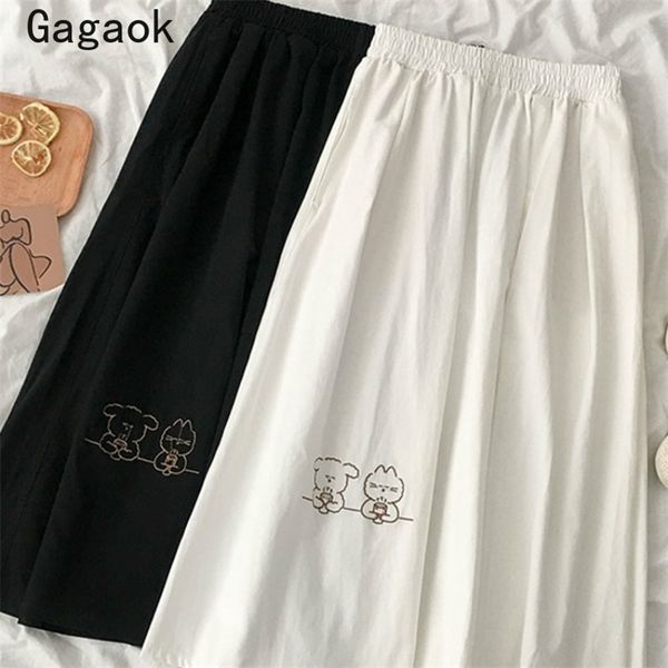 women streetwear solid skirt summer a-line embroidery empire knee-length sweet cute casual wild chic skirts 210531, Black
women streetwear solid skirt summer a-line embroidery empire knee-length sweet cute casual wild chic skirts 210531, Black