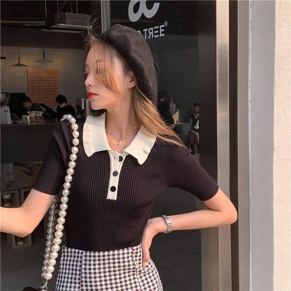 turn down collar summer shirts women korean buttons short sleeve casual vintage t-shirts knitted striped ruffles streetwear women's t-, White
turn down collar summer shirts women korean buttons short sleeve casual vintage t-shirts knitted striped ruffles streetwear women's t-, White