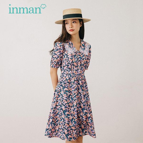party dresses inman vintage dress women summer elegant lace patchwork design floral print bubble short sleeve one piece, White;black
party dresses inman vintage dress women summer elegant lace patchwork design floral print bubble short sleeve one piece, White;black