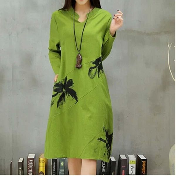 casual dresses 2021 autumn loose dress plus size long sleeve flowers printed cotton linen pockets women, Black;gray
casual dresses 2021 autumn loose dress plus size long sleeve flowers printed cotton linen pockets women, Black;gray