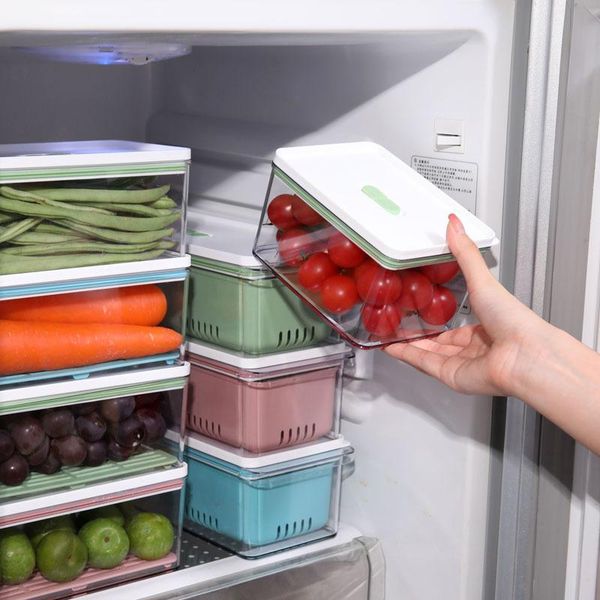 stackable plastic transparent crisper refrigerator vegetable and fruit storage box sealed containers bottles & jars
stackable plastic transparent crisper refrigerator vegetable and fruit storage box sealed containers bottles & jars