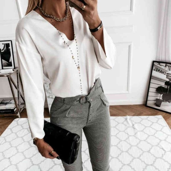 foridol white satin blouse casual ladies black streetwear blouse shirt plus size womens and bloues fashion clothes 210415