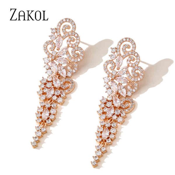 zakol zirconia long wedding drop earrings for bridesmaid luxury silver color leaf floral bridal engagement jewelry fsep2473, Bronze;silver
zakol zirconia long wedding drop earrings for bridesmaid luxury silver color leaf floral bridal engagement jewelry fsep2473, Bronze;silver