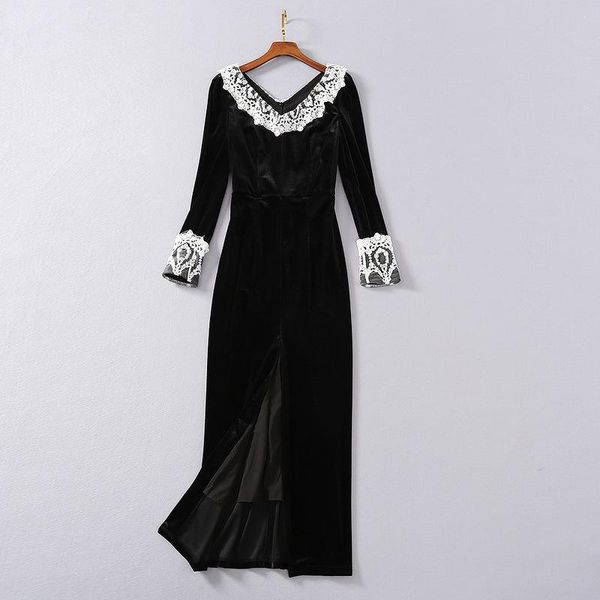 casual dresses chic women's black velvet dress autumn winter women v-neck long sleeves party c257, Black;gray
casual dresses chic women's black velvet dress autumn winter women v-neck long sleeves party c257, Black;gray