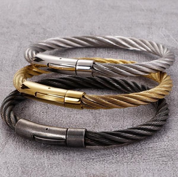 bangle stainless steel twisted cable wire cuff for mens women fashion bracelet christmas day gifts silver gold back, Black
bangle stainless steel twisted cable wire cuff for mens women fashion bracelet christmas day gifts silver gold back, Black