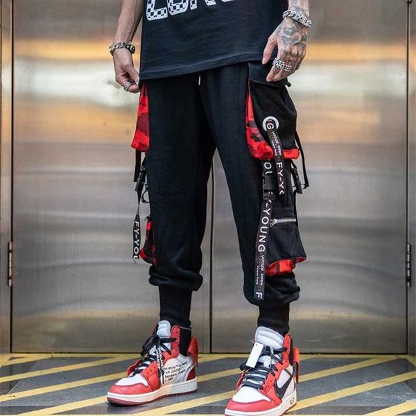 letter ribbons casual hip hop joggers cargo pants for men block hit color pocket track pants male trousers sweatpants streetwear 211119, Black
letter ribbons casual hip hop joggers cargo pants for men block hit color pocket track pants male trousers sweatpants streetwear 211119, Black