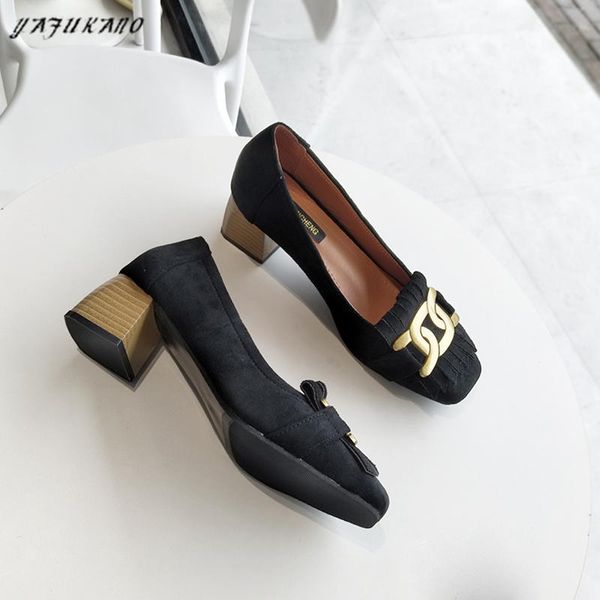 dress shoes retro square toe block heel women pumps 5cm mid-heel high heels metal buckle tassel party solid flock office work, Black
dress shoes retro square toe block heel women pumps 5cm mid-heel high heels metal buckle tassel party solid flock office work, Black