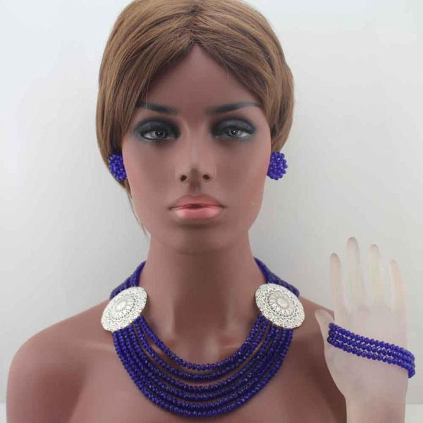 earrings & necklace fashion african wedding beads jewelry set royal blue crystal bridesmaid hd8547, Silver
earrings & necklace fashion african wedding beads jewelry set royal blue crystal bridesmaid hd8547, Silver