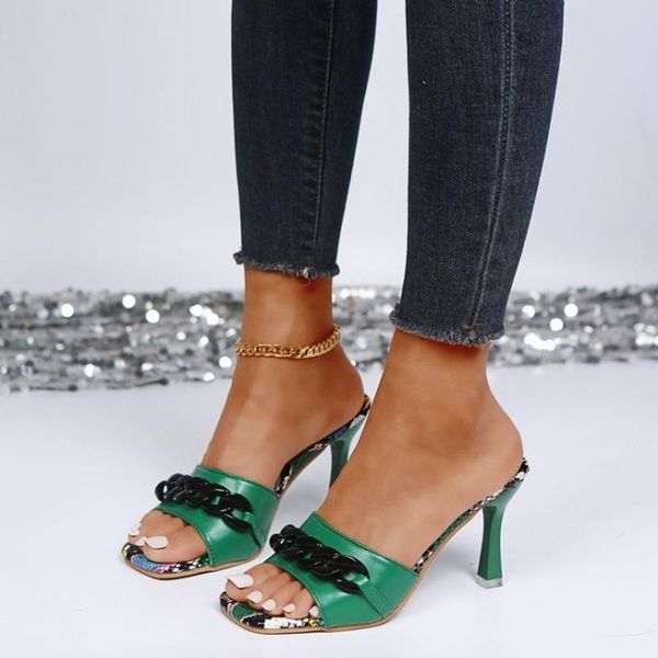 slippers women's summer high-heeled slippers, pure color stiletto metal decorative casual shoes, comfortable and light party shoes, Black
slippers women's summer high-heeled slippers, pure color stiletto metal decorative casual shoes, comfortable and light party shoes, Black