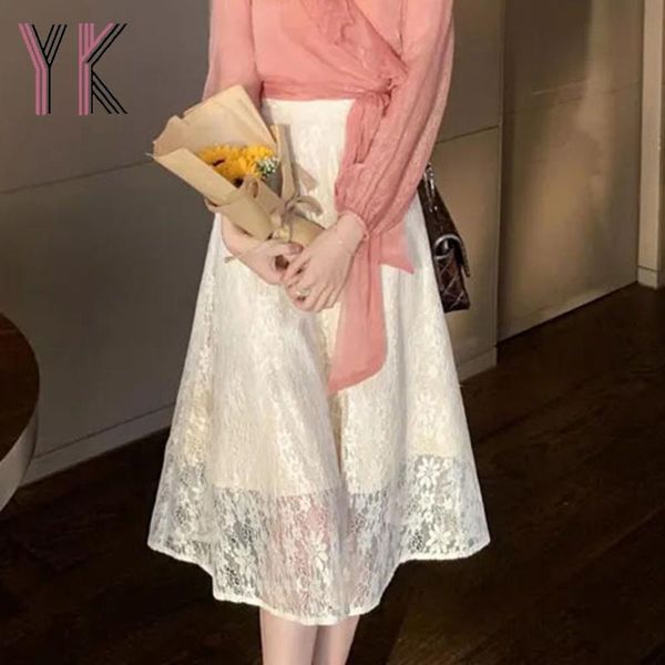 skirts white floral lace stitching high waist midi korean fashion aesthetic fairy long skirt 2021 wild summer elegant women saia, Black
skirts white floral lace stitching high waist midi korean fashion aesthetic fairy long skirt 2021 wild summer elegant women saia, Black