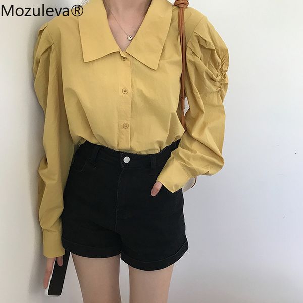 make autumn small color pure restore old design shapes feel collar big joker shirt loose fold lantern sleeve shirts, White
make autumn small color pure restore old design shapes feel collar big joker shirt loose fold lantern sleeve shirts, White