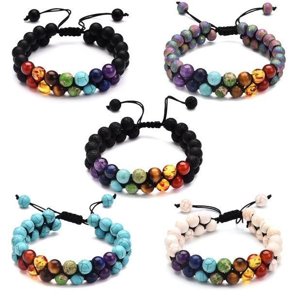 charm bracelets 7 chakra beads lava rock bracelet 8mm double layer row adjustable yoga stone energy healing, Golden;silver
charm bracelets 7 chakra beads lava rock bracelet 8mm double layer row adjustable yoga stone energy healing, Golden;silver