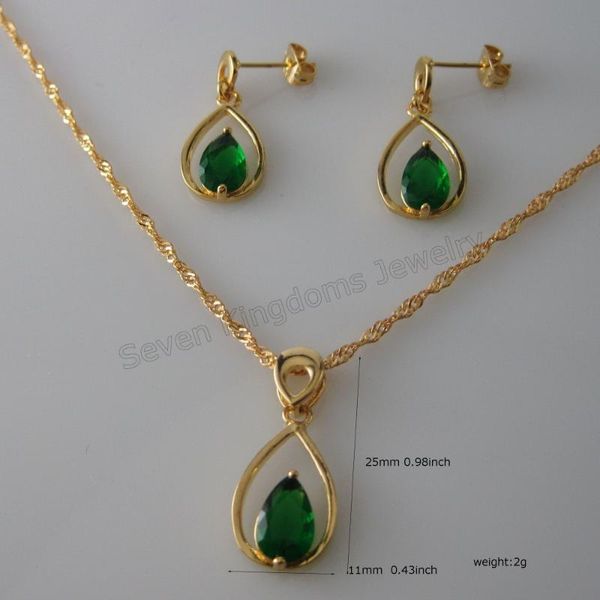 earrings & necklace /min order 10$ - gold color green / blue black zircon stone vivid water drop shape pendant 18" earring set, Silver
earrings & necklace /min order 10$ - gold color green / blue black zircon stone vivid water drop shape pendant 18" earring set, Silver