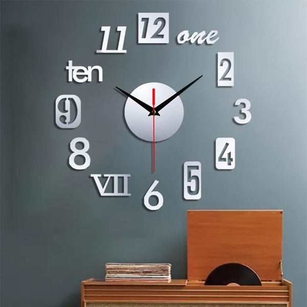 wall clocks 50x50cm 3d mirror stickers large clock modern decorative house on the living room home office decoration
wall clocks 50x50cm 3d mirror stickers large clock modern decorative house on the living room home office decoration