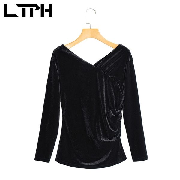 ltph simple vintage black v-neck velvet women t-shirt elegant loose strapless shirts all-match casual spring 210423, White
ltph simple vintage black v-neck velvet women t-shirt elegant loose strapless shirts all-match casual spring 210423, White