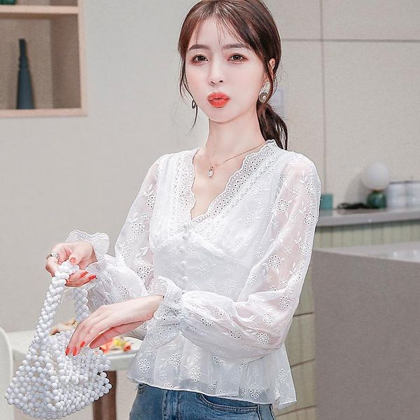 women's blouses & shirts v neck blouse long sleeve lace white elegant casual spring summer women fashion koszula damska elegancka bg50b
women's blouses & shirts v neck blouse long sleeve lace white elegant casual spring summer women fashion koszula damska elegancka bg50b