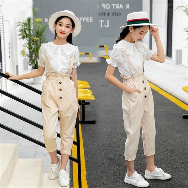 girls set summer spring shirt blouse jumpsuit teen kids clothing children overalls rompers 2pcs suit for 9 12 13 14, White
girls set summer spring shirt blouse jumpsuit teen kids clothing children overalls rompers 2pcs suit for 9 12 13 14, White