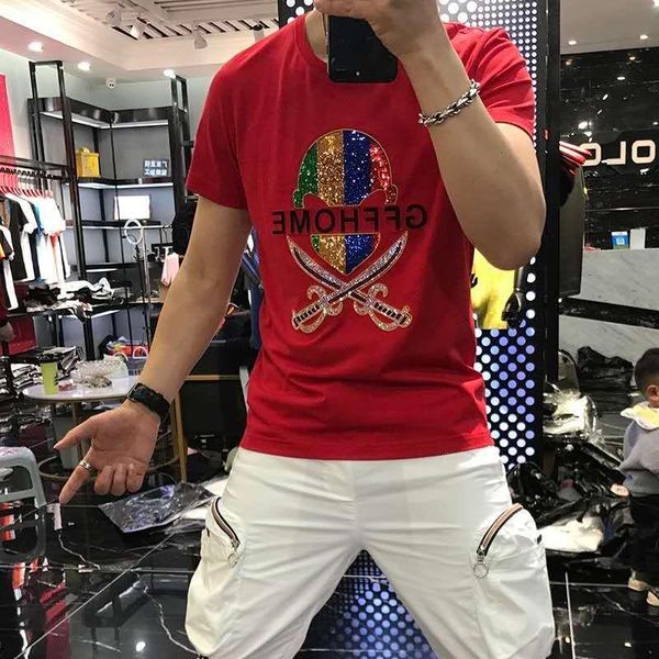 men's t-shirts trendy men t-shirt casual fashion o-neck rhinestone sequins decoration tees hip-hop short-sleeved high-quality, White;black
men's t-shirts trendy men t-shirt casual fashion o-neck rhinestone sequins decoration tees hip-hop short-sleeved high-quality, White;black