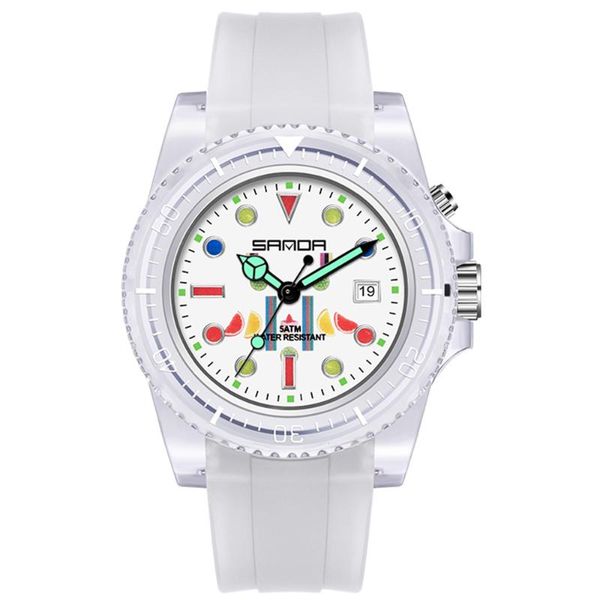 wristwatches sanda classic couple wristwatch quartz watches black white tpu transparent strap automatic date luminous dial pointer waterproo, Slivery;brown 
wristwatches sanda classic couple wristwatch quartz watches black white tpu transparent strap automatic date luminous dial pointer waterproo, Slivery;brown