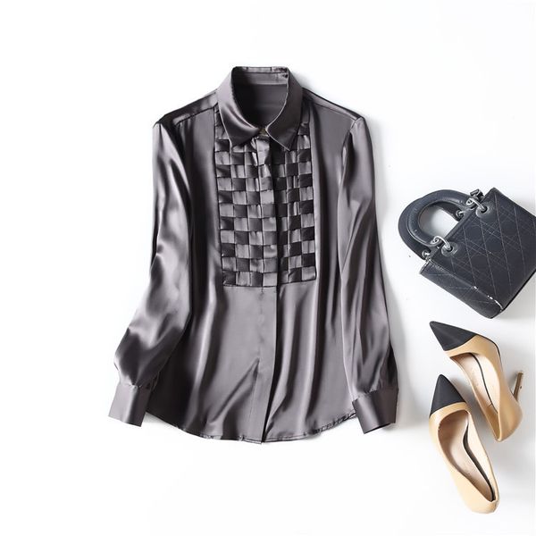 women's blouses & shirts european and american women's clothing spring long sleeve lapel braided fashion pure color silk shirt fzr, White
women's blouses & shirts european and american women's clothing spring long sleeve lapel braided fashion pure color silk shirt fzr, White