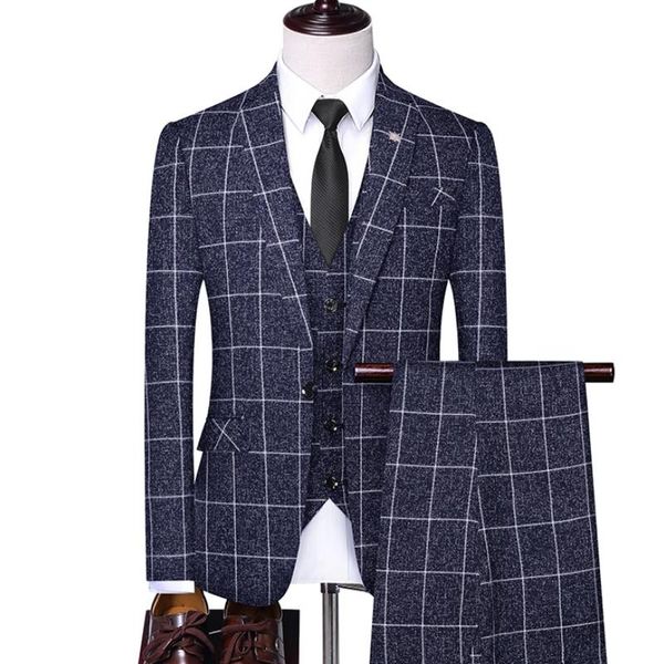men's suits & blazers (jacket+vest+pants) men 's slim fit business suit male plaid linen 3 pieces mens tuxedos groom wedding, White;black
men's suits & blazers (jacket+vest+pants) men 's slim fit business suit male plaid linen 3 pieces mens tuxedos groom wedding, White;black