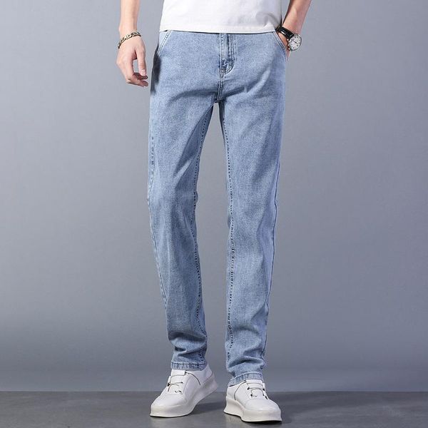 men's jeans 2021 korean style of the tide brand ins simple business casual self-cultivation all-match pants, Blue
men's jeans 2021 korean style of the tide brand ins simple business casual self-cultivation all-match pants, Blue