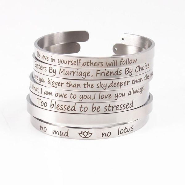 bangle 6mm silver stainless steel engraved positive inspirational quote hand imprint cuff mantra bracelets for women gifts, Black
bangle 6mm silver stainless steel engraved positive inspirational quote hand imprint cuff mantra bracelets for women gifts, Black