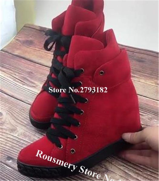 boots winter women warm suede leather inside wedge short red blacksilver lace-up height increased wedges shoes, Black
boots winter women warm suede leather inside wedge short red blacksilver lace-up height increased wedges shoes, Black