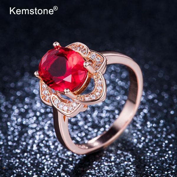 cluster rings kemstone classic rose gold color copper red zircon flower ring fashion jewelry gifts for ladies women, Golden;silver
cluster rings kemstone classic rose gold color copper red zircon flower ring fashion jewelry gifts for ladies women, Golden;silver